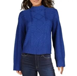 ALISON ANDREWS Royal Blue Mock Turtleneck Sweater Large NWT